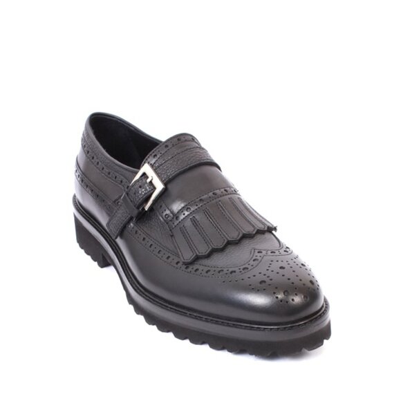 ROBERTO SERPENTINI 57000 Black Leather Classic Dress Shoes